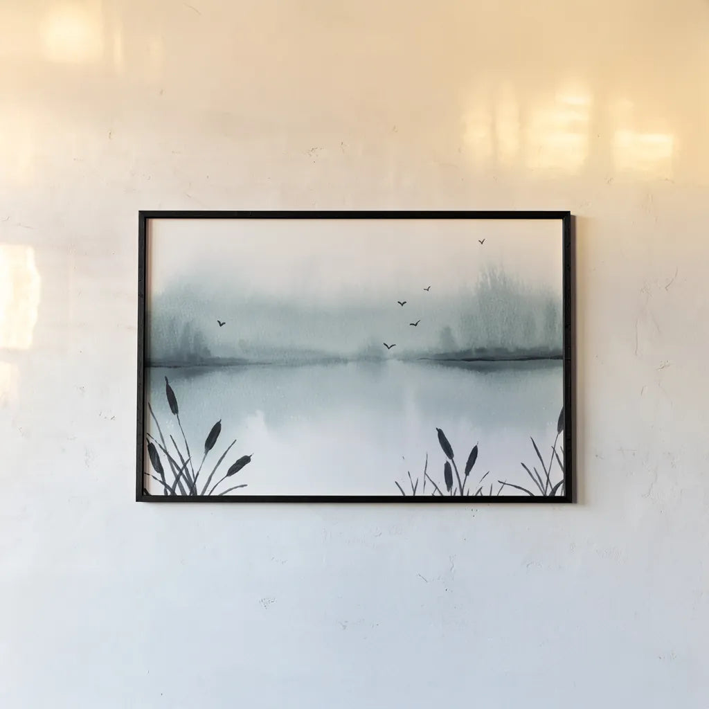 Lakeview by Yvette St. Amant. shown as a paper print in a black flame. Available as a archival giclee rolled canvas, fine art paper, or poster print. SKU 101201i.