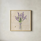 Lavender Bliss I by Yvette St. Amant. Shown in a natural wood glass frame for a timeless modern aesthetic. Available as an archival giclee rolled canvas, fine art paper, or poster print. SKU 97997a.