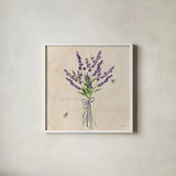 Lavender Bliss I by Yvette St. Amant. Shown in a crisp white glass frame for a clean and minimalist style. Available as an archival giclee rolled canvas, fine art paper, or poster print. SKU 97997a.
