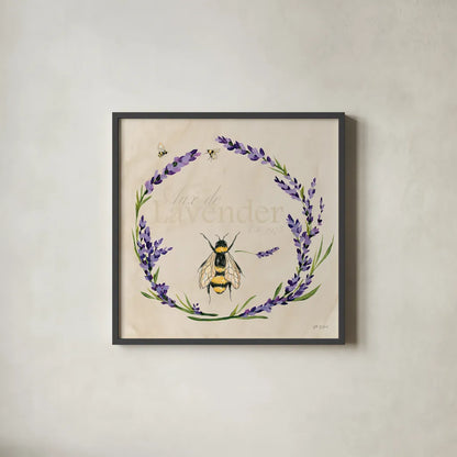 Lavender Bliss III by Yvette St. Amant. Shown in a sleek black glass frame for a contemporary gallery look. Available as an archival giclee rolled canvas, fine art paper, or poster print. SKU 97999a.