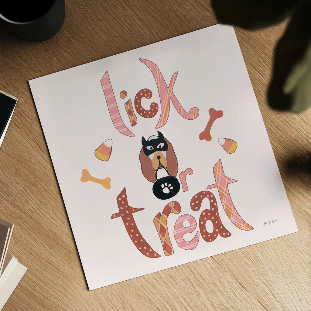 Lick or Treat II by Yvette St. Amant. Shown as a detailed flat fine art print, highlighting archival giclee quality. Available as an archival giclee rolled canvas, fine art paper, or poster print. SKU 94661a.