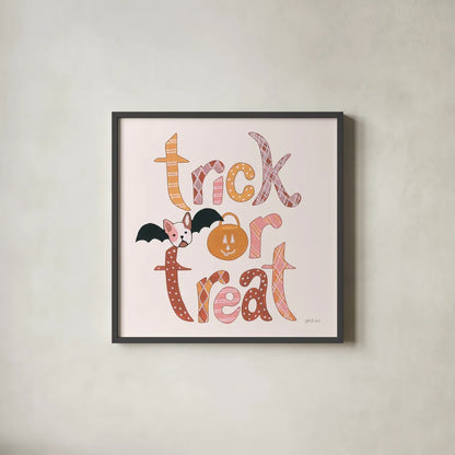 Lick or Treat IV by Yvette St. Amant. Shown in a sleek black glass frame for a contemporary gallery look. Available as an archival giclee rolled canvas, fine art paper, or poster print. SKU 94663a.