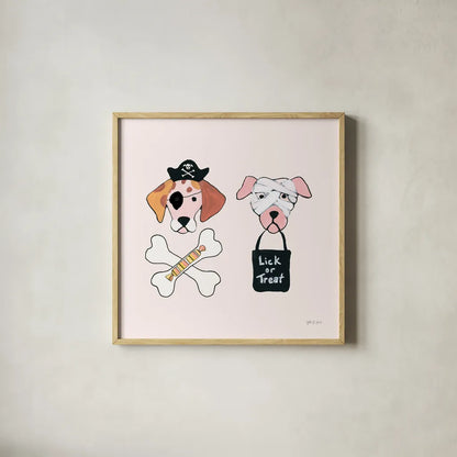 Lick or Treat VII by Yvette St. Amant. Shown in a natural wood glass frame for a timeless modern aesthetic. Available as an archival giclee rolled canvas, fine art paper, or poster print. SKU 94666a.