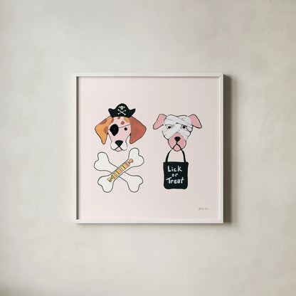 Lick or Treat VII by Yvette St. Amant. Shown in a crisp white glass frame for a clean and minimalist style. Available as an archival giclee rolled canvas, fine art paper, or poster print. SKU 94666a.