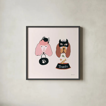Lick or Treat VIII by Yvette St. Amant. Shown in a sleek black glass frame for a contemporary gallery look. Available as an archival giclee rolled canvas, fine art paper, or poster print. SKU 94667a.
