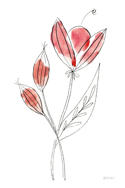 Line Flower I by Yvette St. Amant. SKU 99132h. Archival Giclee Fine art print for wall decor.