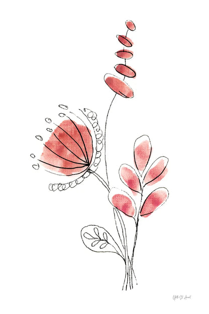 Line Flower II by Yvette St. Amant. SKU 99133h. Archival Giclee Fine art print for wall decor.