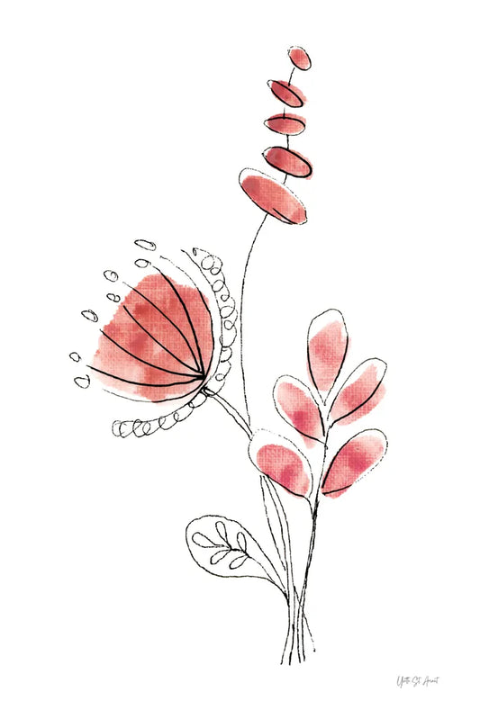 Line Flower II by Yvette St. Amant. SKU 99133h. Archival Giclee Fine art print for wall decor.