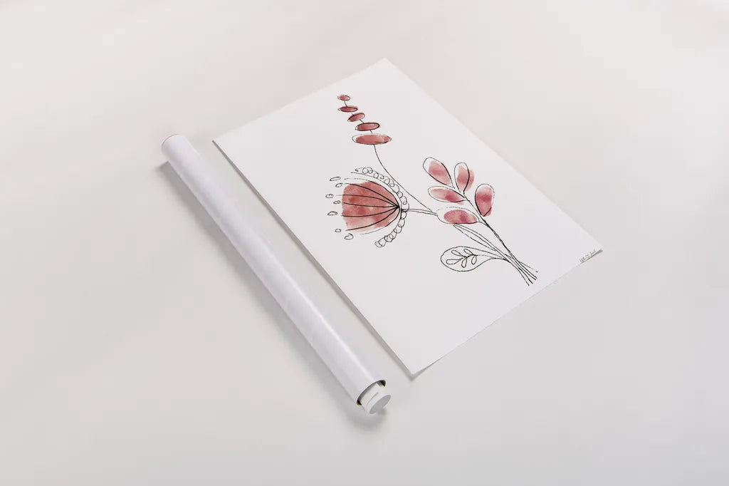 Line Flower II by Yvette St. Amant. shown as a rolled paper print. Available as archival giclee rolled canvas, fine art paper, or poster print. SKU 99133h.