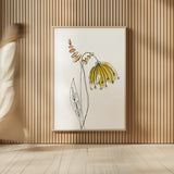 Line Flower III by Yvette St. Amant. shown as over sized large wall art. Available as an archival giclee rolled canvas, fine art paper, or poster print. SKU 99134h.