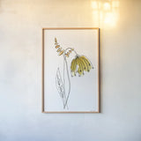 Line Flower III by Yvette St. Amant. shown as a paper print in a natural frame. Available as a archival giclee rolled canvas, fine art paper, or poster print. SKU 99134h.