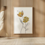 Line Flower IV by Yvette St. Amant. shown as over sized large wall art. Available as an archival giclee rolled canvas, fine art paper, or poster print. SKU 99135h.