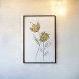 Line Flower IV by Yvette St. Amant. shown as a paper print in a black flame. Available as a archival giclee rolled canvas, fine art paper, or poster print. SKU 99135h.