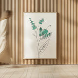 Line Flower V by Yvette St. Amant. shown as over sized large wall art. Available as an archival giclee rolled canvas, fine art paper, or poster print. SKU 99136h.