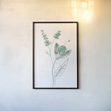 Line Flower V by Yvette St. Amant. shown as a paper print in a black flame. Available as a archival giclee rolled canvas, fine art paper, or poster print. SKU 99136h.