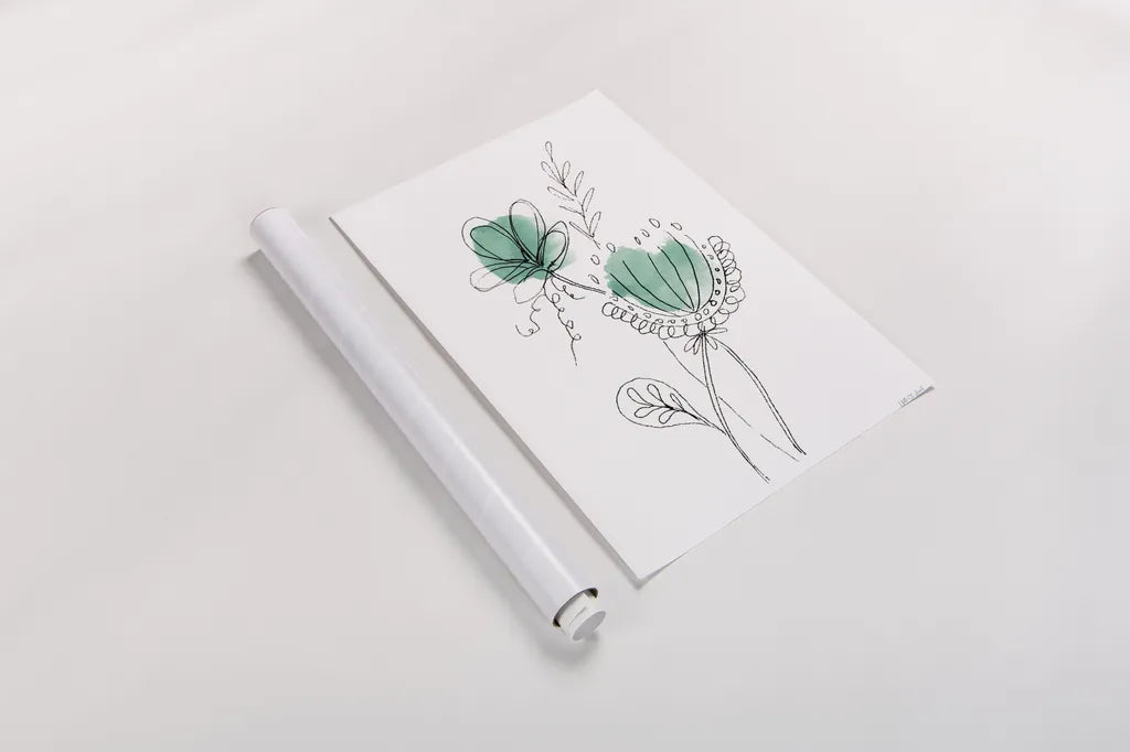 Line Flower VI by Yvette St. Amant. shown as a rolled paper print. Available as archival giclee rolled canvas, fine art paper, or poster print. SKU 99137h.