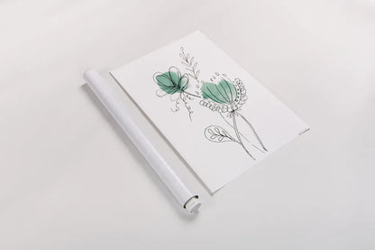 Line Flower VI by Yvette St. Amant. shown as a rolled paper print. Available as archival giclee rolled canvas, fine art paper, or poster print. SKU 99137h.