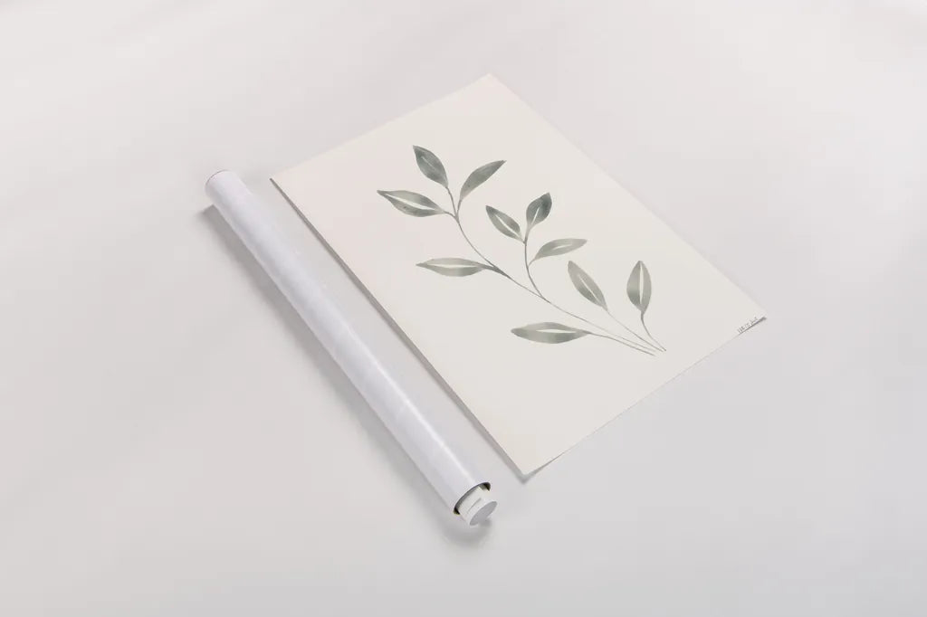 Linen Leaves I by Yvette St. Amant. shown as a rolled paper print. Available as archival giclee rolled canvas, fine art paper, or poster print. SKU 91745h.