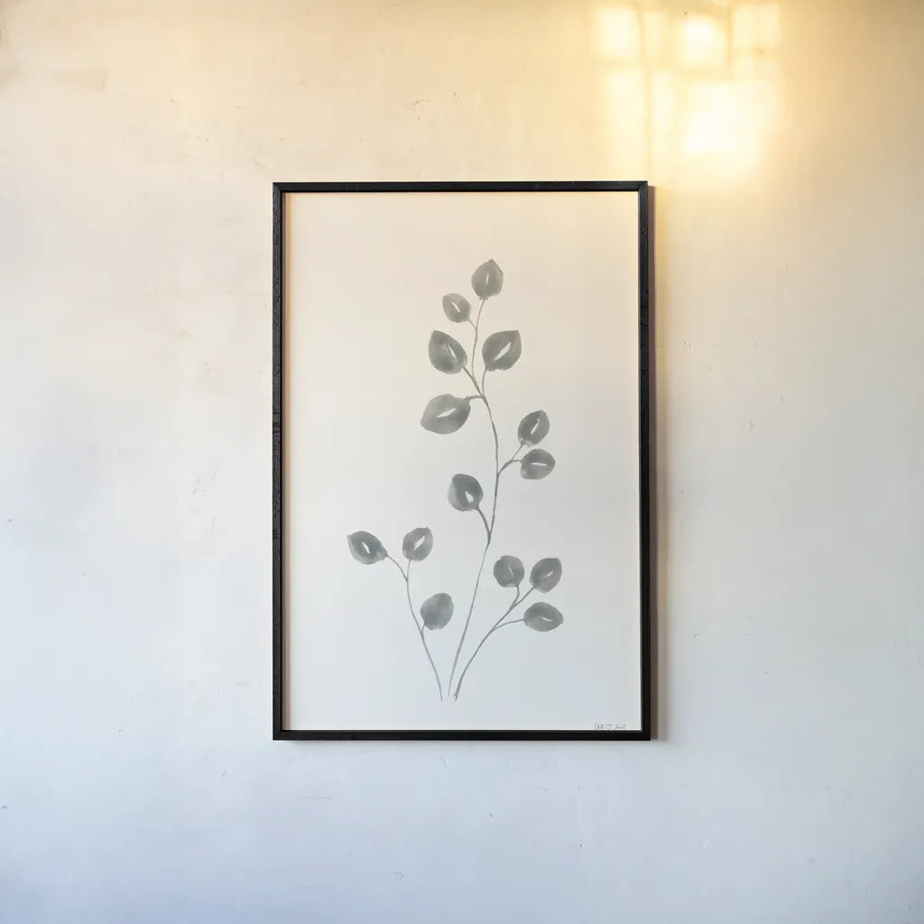 Linen Leaves II by Yvette St. Amant. shown as a paper print in a black flame. Available as a archival giclee rolled canvas, fine art paper, or poster print. SKU 91746h.