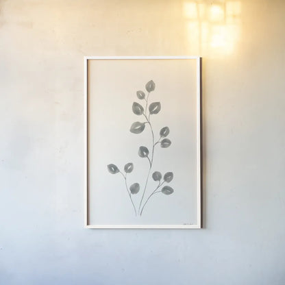 Linen Leaves II by Yvette St. Amant. shown as a paper print in a white frame. Available as a archival giclee rolled canvas, fine art paper, or poster print. SKU 91746h.