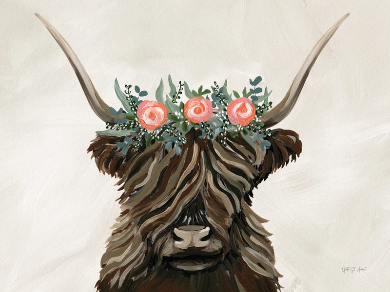 Longhorn with Rose Crown Texture by Yvette St. Amant