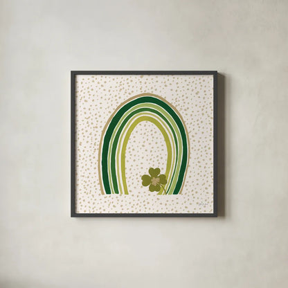 Lucky Charm V by Yvette St. Amant. Shown in a sleek black glass frame for a contemporary gallery look. Available as an archival giclee rolled canvas, fine art paper, or poster print. SKU 100561a.