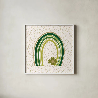 Lucky Charm V by Yvette St. Amant. Shown in a crisp white glass frame for a clean and minimalist style. Available as an archival giclee rolled canvas, fine art paper, or poster print. SKU 100561a.