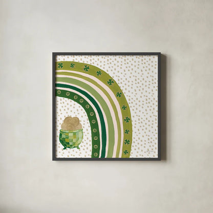 Lucky Charm VIII by Yvette St. Amant. Shown in a sleek black glass frame for a contemporary gallery look. Available as an archival giclee rolled canvas, fine art paper, or poster print. SKU 100564a.