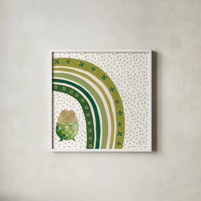 Lucky Charm VIII by Yvette St. Amant. Shown in a crisp white glass frame for a clean and minimalist style. Available as an archival giclee rolled canvas, fine art paper, or poster print. SKU 100564a.