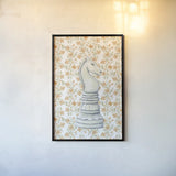 Marble Knight by Yvette St. Amant. shown as a paper print in a black flame. Available as a archival giclee rolled canvas, fine art paper, or poster print. SKU 102871h.