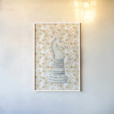 Marble Knight by Yvette St. Amant. shown as a paper print in a white frame. Available as a archival giclee rolled canvas, fine art paper, or poster print. SKU 102871h.