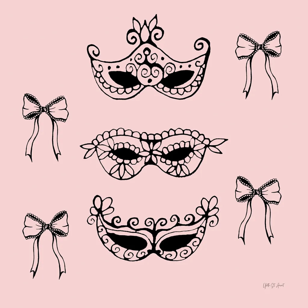 Masquerade Masks by Yvette St. Amant. SKU 93973a. Archival Giclee Fine art print for wall decor.