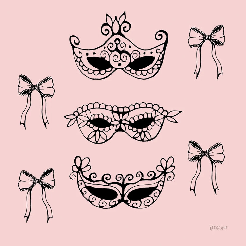 Masquerade Masks by Yvette St. Amant. SKU 93973a. Archival Giclee Fine art print for wall decor.