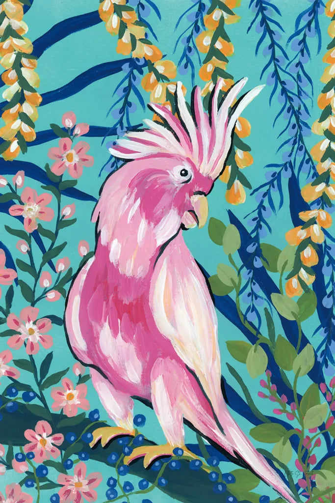 Maximalist Cockatoo by Yvette St. Amant. SKU 90751h. Archival Giclee Fine art print for wall decor.