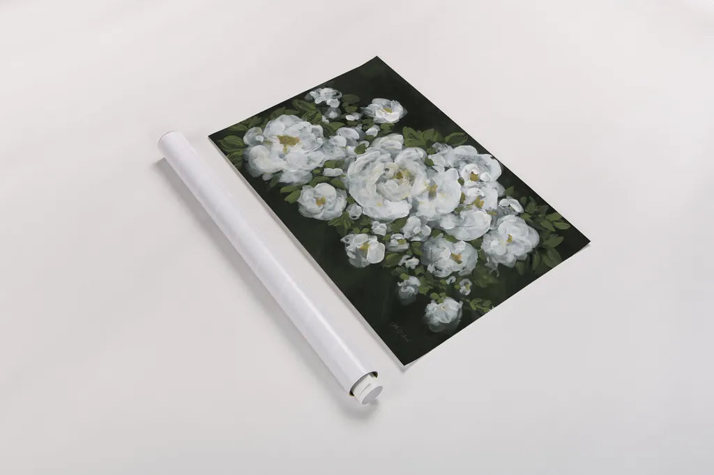 Midnight Roses by Yvette St. Amant. shown as a rolled paper print. Available as archival giclee rolled canvas, fine art paper, or poster print. SKU 89385i.