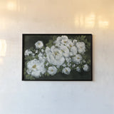 Midnight Roses by Yvette St. Amant. shown as a paper print in a black flame. Available as a archival giclee rolled canvas, fine art paper, or poster print. SKU 89385i.