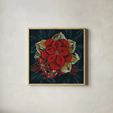 Midwinter Florals II by Yvette St. Amant. Shown in a natural wood glass frame for a timeless modern aesthetic. Available as an archival giclee rolled canvas, fine art paper, or poster print. SKU 103887a.