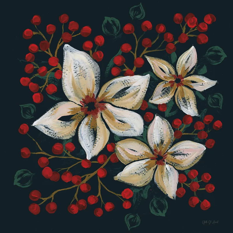 Midwinter Florals IV by Yvette St. Amant. SKU 103889a. Archival Giclee Fine art print for wall decor.