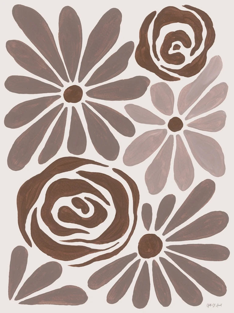 Mocha Blooms I by Yvette St. Amant