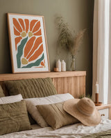 Modern Botanica I by Yvette St. Amant. shown as a paper print in a natural frame. Available as a archival giclee rolled canvas, fine art paper, or poster print. SKU 94966h.