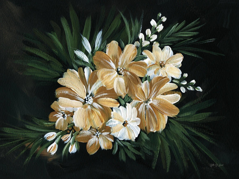 Moody Golden Florals by Yvette St. Amant