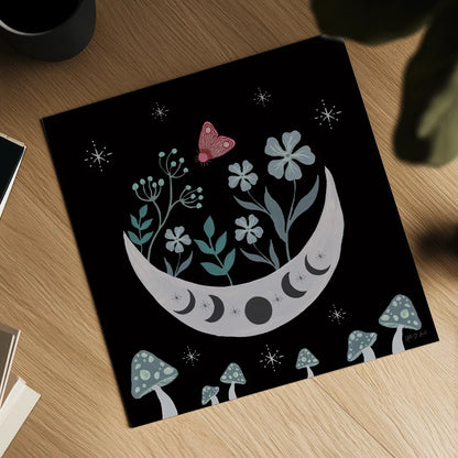 Moon Moth VII by Yvette St. Amant. Shown as a detailed flat fine art print, highlighting archival giclee quality. Available as an archival giclee rolled canvas, fine art paper, or poster print. SKU 101208a.