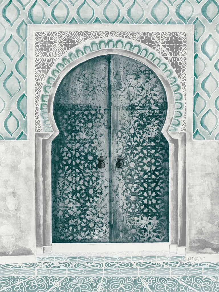 Moroccan Streets Tiled Entrance Green by Yvette St. Amant