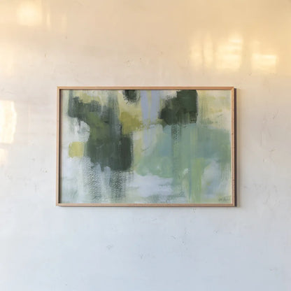 Mossy Vibration by Yvette St. Amant. shown as a paper print in a natural frame. Available as a archival giclee rolled canvas, fine art paper, or poster print. SKU 100268i.