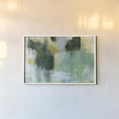 Mossy Vibration by Yvette St. Amant. shown as a paper print in a white frame. Available as a archival giclee rolled canvas, fine art paper, or poster print. SKU 100268i.