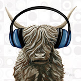Music Cow Blue Crop by Yvette St. Amant. SKU 90161a. Archival Giclee Fine art print for wall decor.