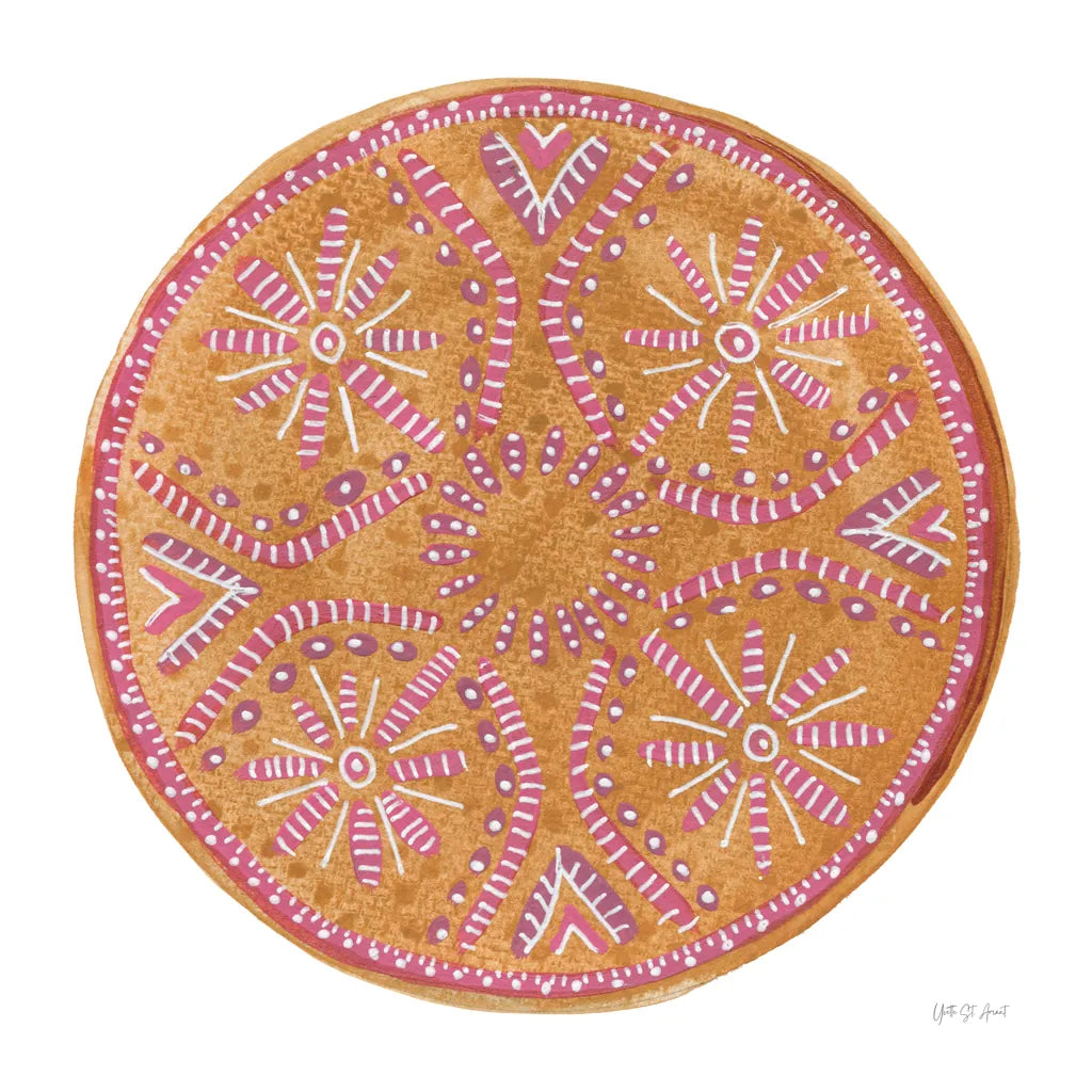 Mustard Mandala by Yvette St. Amant. SKU 88261a. Archival Giclee Fine art print for wall decor.
