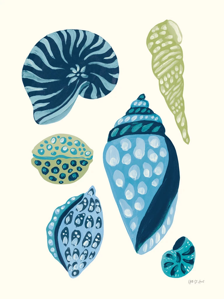 My Tropical Shell Collection I Blue by Yvette St. Amant
