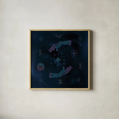 Mystic Magic by Yvette St. Amant. Shown in a natural wood glass frame for a timeless modern aesthetic. Available as an archival giclee rolled canvas, fine art paper, or poster print. SKU 91539a.