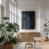 Mystical Fortune V by Yvette St. Amant. shown as a print in a natural wood frame in a dining room. Available as a archival giclee rolled canvas, fine art paper, or poster print. SKU 92828h.